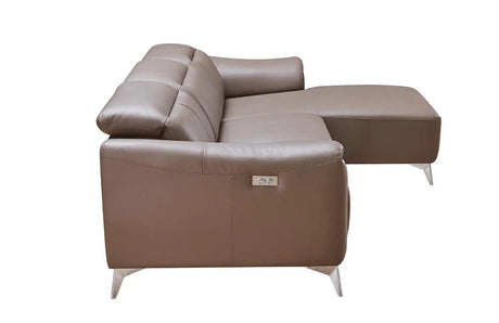 950 Premium Leather Sectional In Brown Color | ESF