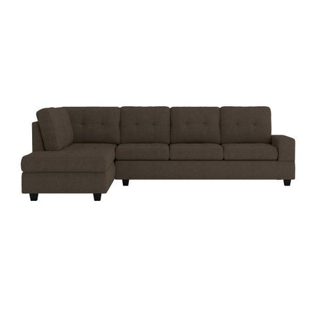 Homelegance - Maston 2-Piece Reversible Sectional With Chaise In Chocolate - 9507Chc*Sc