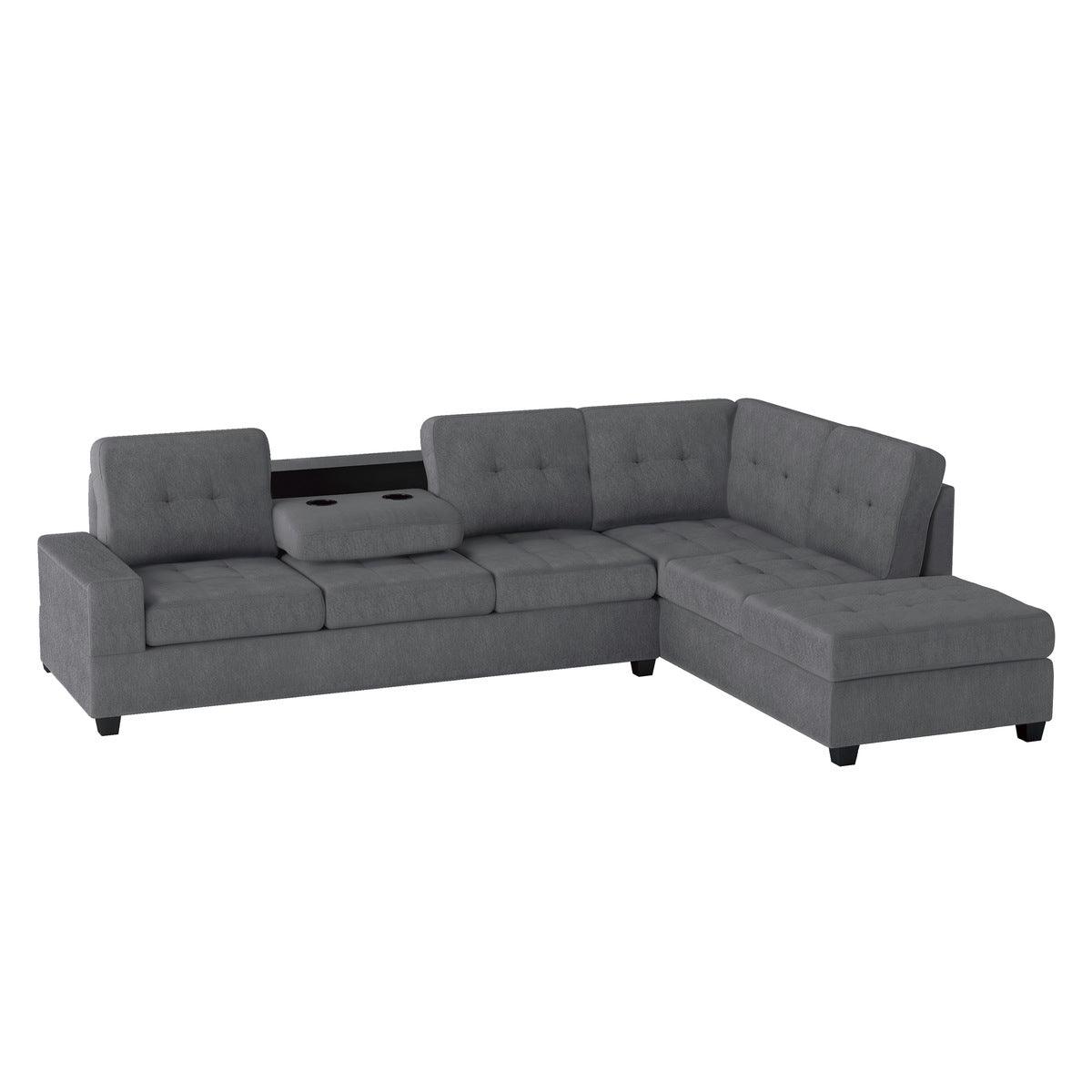 Homelegance - Maston 2 Piece Reversible Sectional With Chaise In Dark Gray - 9507Dgy*Sc