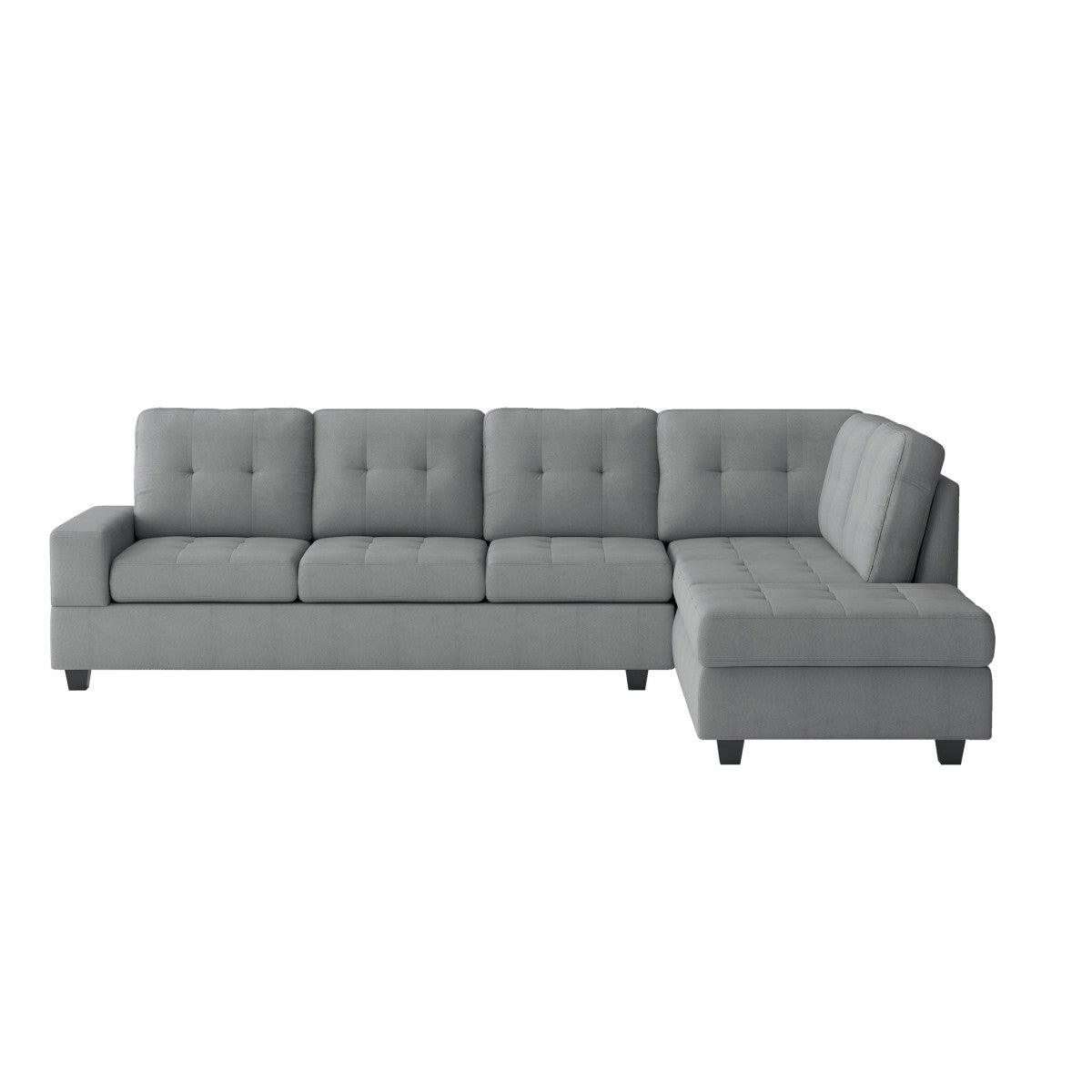 Homelegance - Maston 2 Piece Reversible Sectional With Chaise In Gray - 9507Gry*Sc