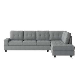 Maston 2 Piece Reversible Sectional With Chaise In Gray 9507Gry*Sc | Homelegance