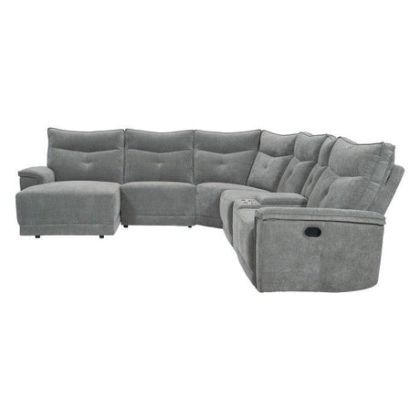 Homelegance - Tesoro 6-Piece Modular Reclining Sectional With Left Chaise In Dark Gray - 9509Dg*65Lrr