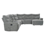 Homelegance - Tesoro 6-Piece Modular Reclining Sectional With Right Chaise In Dark Gray - 9509Dg*6Lr5R