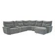 Tesoro 6-Piece Modular Power Reclining Sectional With Power Headrest And Right Chaise In Dark Gray 9509Dg*6Lrpwh5R | Homelegance
