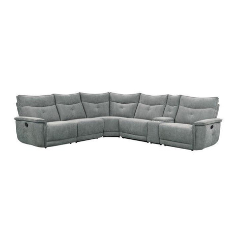 Homelegance - Tesoro 6-Piece Modular Reclining Sectional In Dark Gray - 9509Dg*6Lrrr