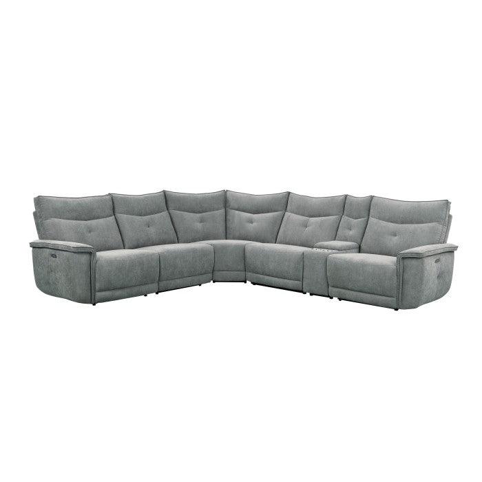 Homelegance - Tesoro 6-Piece Modular Power Reclining Sectional With Power Headrest In Dark Gray - 9509Dg*6Lrrrpwh