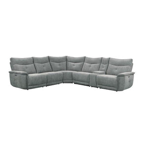 Tesoro 6-Piece Modular Power Reclining Sectional With Power Headrest In Dark Gray 9509Dg*6Lrrrpwh | Homelegance