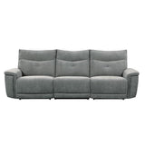 Homelegance - Tesoro Power Double Reclining Sofa With Power Headrests In Dark Gray - 9509Dg-3Pwh*