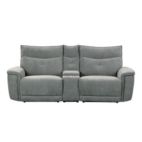 Tesoro Power Double Reclining Love Seat With Center Console And Power Headrests In Dark Gray 9509Dg-2Cnpwh* | Homelegance