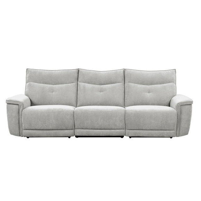 Homelegance - Tesoro Power Double Reclining Sofa With Power Headrests In Gray - 9509Mgy-3Pwh*