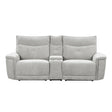 Tesoro Power Double Reclining Love Seat With Center Console And Power Headrests In Gray 9509Mgy-2Cnpwh* | Homelegance