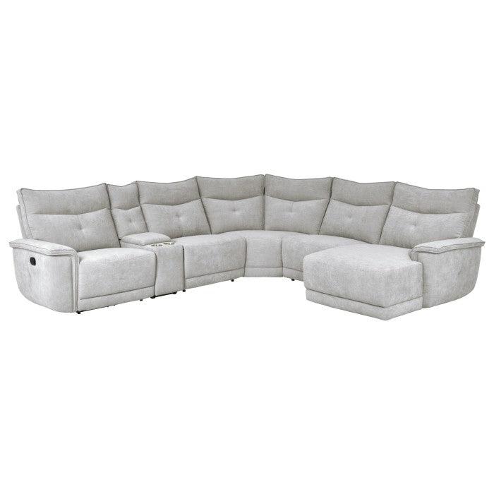 Homelegance - Tesoro 6-Piece Modular Reclining Sectional With Right Chaise In Gray - 9509Mgy*6Lr5R