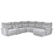 Tesoro 6-Piece Modular Power Reclining Sectional With Power Headrest And Right Chaise In Gray 9509Mgy*6Lrpwh5R | Homelegance
