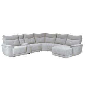 Tesoro 6-Piece Modular Power Reclining Sectional With Power Headrest And Right Chaise In Gray 9509Mgy*6Lrpwh5R | Homelegance