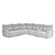 Tesoro 6-Piece Modular Power Reclining Sectional With Power Headrest In Gray 9509Mgy*6Lrrrpwh | Homelegance