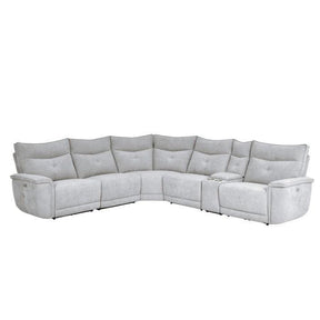 Tesoro 6-Piece Modular Power Reclining Sectional With Power Headrest In Gray 9509Mgy*6Lrrrpwh | Homelegance