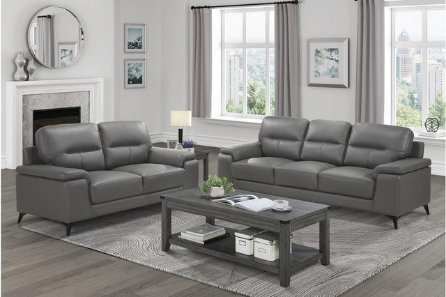 Homelegance - Mischa 2 Piece Sofa Set In Dark Gray - 9514Dgy-3-2