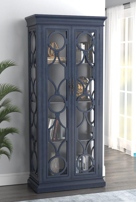 Coaster Furniture - 2-Door Display Tall Cabinet Grey Blue - 951828