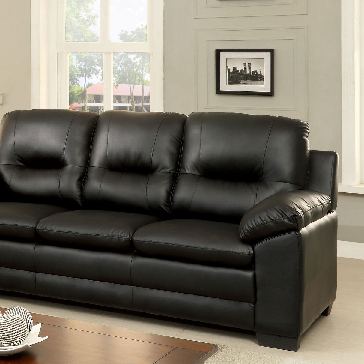 Parma - Sofa & Loveseat - Black - Home Elegance USA