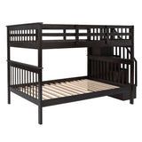 Stairway Full-Over-Full Bunk Bed with Storage and Guard Rail for Bedroom, Dorm, Espresso (OLD SKU:LP000110AAP) - Home Elegance USA
