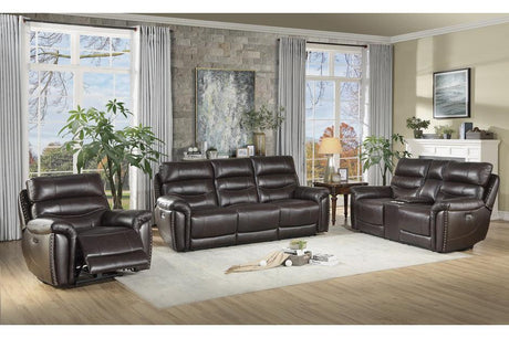 Homelegance - Lance 3 Piece Double Reclining Sofa Set In Brown - 9527Brw-3-2-1