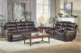 Homelegance - Lance 2 Piece Double Reclining Sofa Set In Brown - 9527Brw-3-2