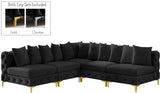 Tremblay - Modular Sectional 5 Piece - Black - Fabric - Modern & Contemporary - Home Elegance USA