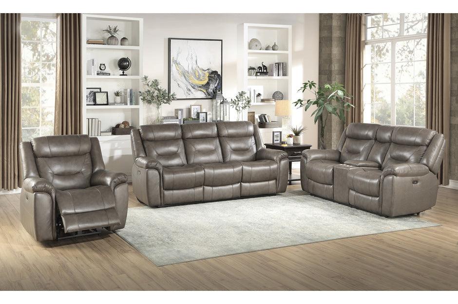 Homelegance - Kennett 3 Piece Double Reclining Sofa Set In Brownish Gray - 9528Brg-3-2-1