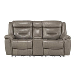 Homelegance - Kennett Power Double Reclining Love Seat With Center Console, Power Headrests And Usb Ports In Brownish Gray - 9528Brg-2Pwh