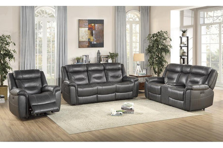 Homelegance - Kennett 3 Piece Double Reclining Sofa Set In Dark Gray - 9528Dgy-3-2-1