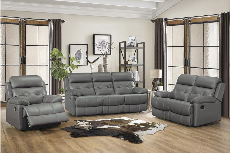 Homelegance - Lambent 3 Piece Double Reclining Sofa Set In Dark Gray - 9529Dgy-3-2-1