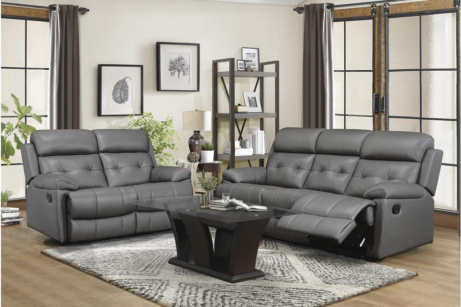 Homelegance - Lambent 2 Piece Double Reclining Sofa Set In Dark Gray - 9529Dgy-3-2