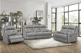 Homelegance - Lambent 3 Piece Double Reclining Sofa Set In Gray - 9529Gry-3-2-1