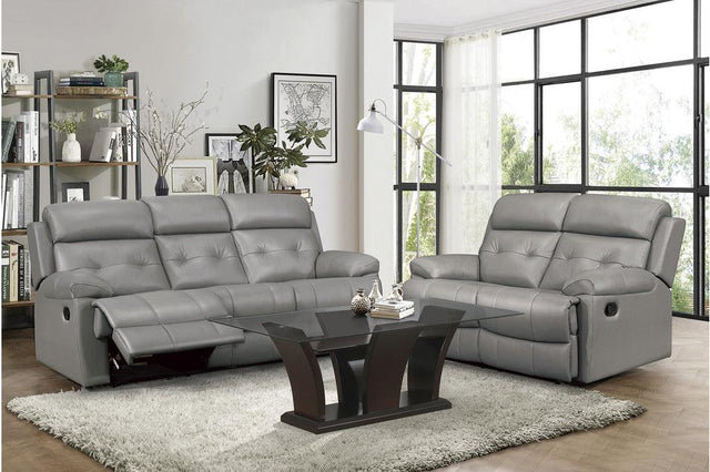 Homelegance - Lambent 2 Piece Double Reclining Sofa Set In Gray - 9529Gry-3-2