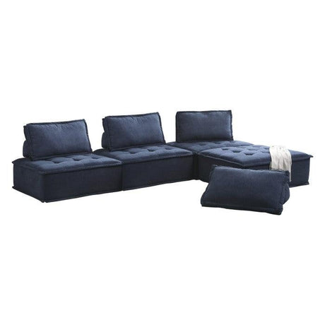 Homelegance - Ulrich 4-Piece Modular Sectional In Blue - 9545Bu*4