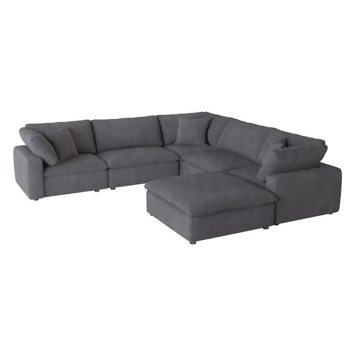 Homelegance - Guthrie 6-Piece Modular Sectional With Ottoman In Gray - 9546Gy*6Ot