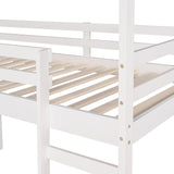 Twin Loft Bed with Slide, House Bed with Slide,White(OLD SKU :WF286245AAK) - Home Elegance USA