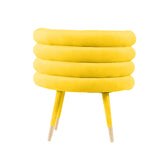 Modrest Otero Modern Yellow & Gold Velvet Accent Chair - Home Elegance USA
