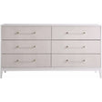 Brentwood Dresser White Lacquer with Alabaster Drawer Fronts | Universal