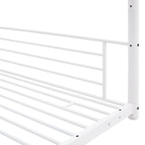 Full-Full-Full Metal  Triple Bed  with Built-in Ladder, Divided into Three Separate Beds,White - Home Elegance USA