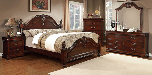 Mandura - 5 Piece Queen Bedroom Set With Chest - Cherry - Home Elegance USA