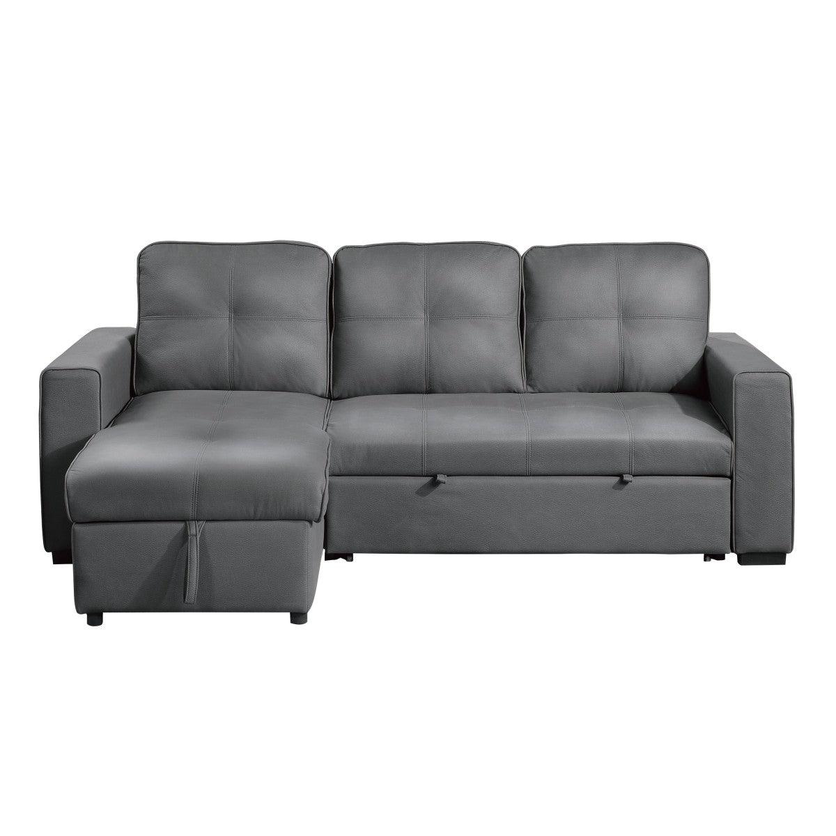 Homelegance - Magnus 2 Piece Reversible Sectional With Pull-Out In Gray - 9569Nfgy*Sc