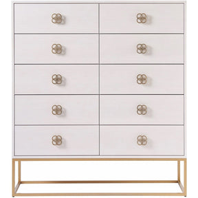 Peony Drawer Chest Alabaster Finish with 10 Drawers | Universal