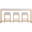 Love Joy Bliss Console Table Alabaster & Soft Gold with Stools | Universal