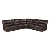 Homelegance - Dyersburg 6-Piece Power Reclining Sectional In Brown - 9579Brw*6Lrrrpw