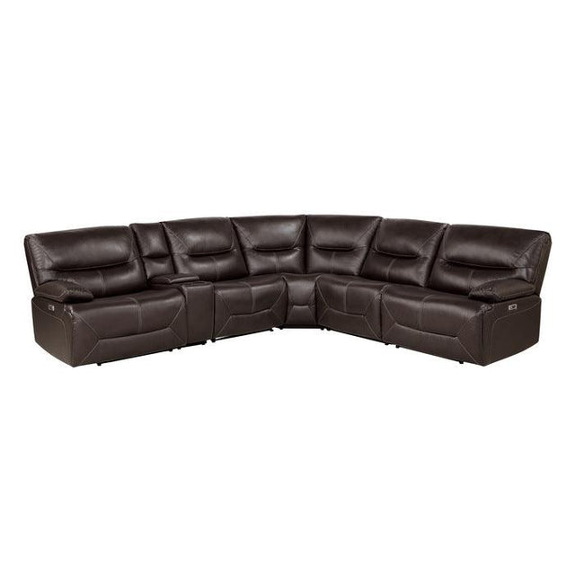 Homelegance - Dyersburg 6-Piece Power Reclining Sectional In Brown - 9579Brw*6Lrrrpw