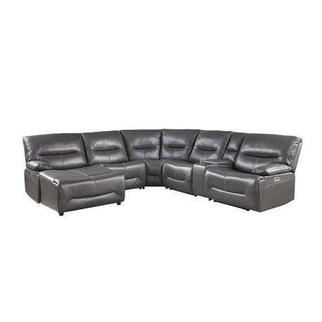 Homelegance - Dyersburg 6-Piece Power Reclining Sectional With Left Chaise In Gray - 9579Gry*6Lcrrpw