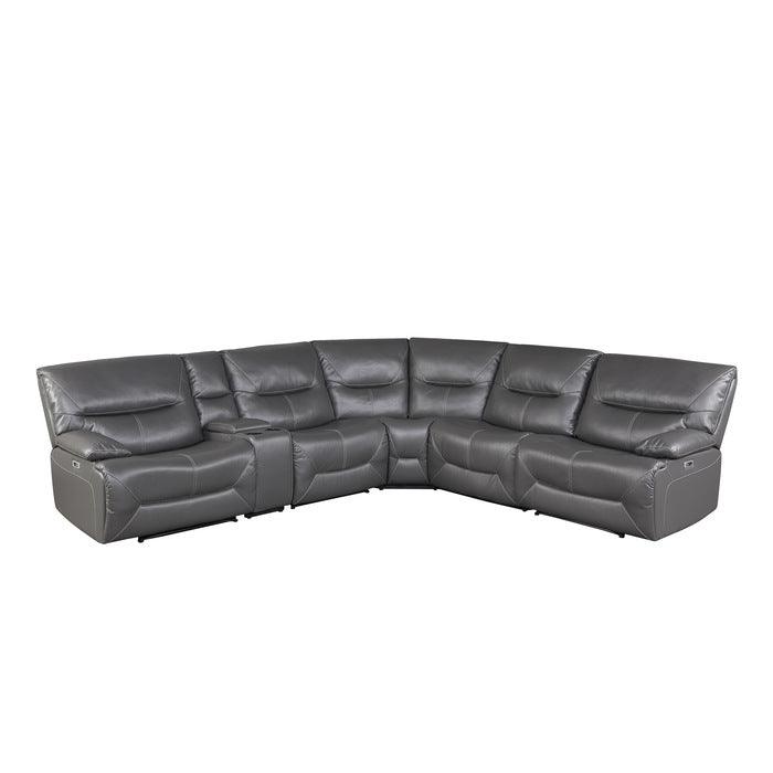 Homelegance - Dyersburg 6-Piece Power Reclining Sectional In Gray - 9579Gry*6Lrrrpw