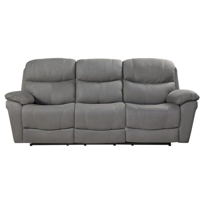 Homelegance - Longvale Power Double Reclining Sofa With Power Headrests In Gray - 9580Gy-3Pwh