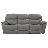 Homelegance - Longvale Power Double Reclining Sofa With Power Headrests In Gray - 9580Gy-3Pwh